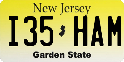 NJ license plate I35HAM