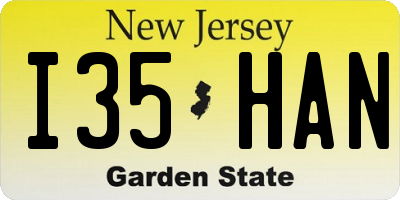 NJ license plate I35HAN