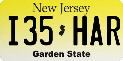 NJ license plate I35HAR