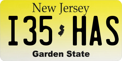 NJ license plate I35HAS