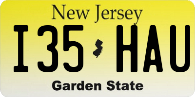 NJ license plate I35HAU