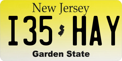 NJ license plate I35HAY