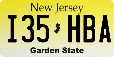 NJ license plate I35HBA