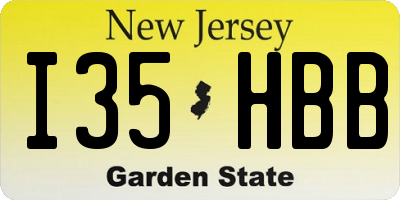 NJ license plate I35HBB