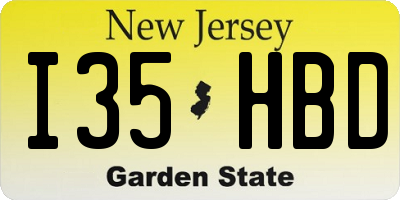NJ license plate I35HBD