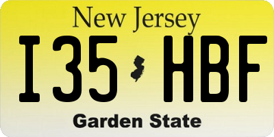 NJ license plate I35HBF