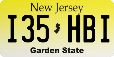 NJ license plate I35HBI