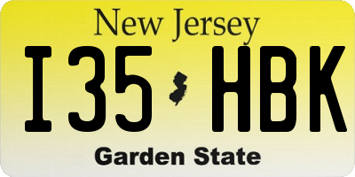 NJ license plate I35HBK