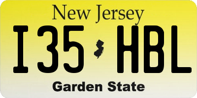 NJ license plate I35HBL