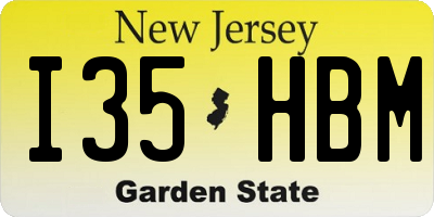 NJ license plate I35HBM