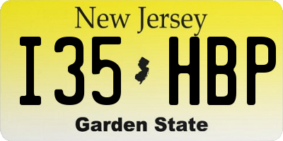 NJ license plate I35HBP