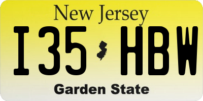 NJ license plate I35HBW