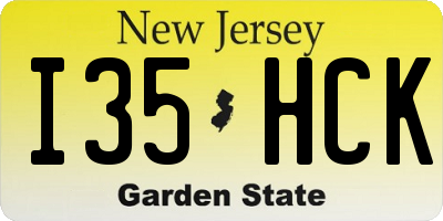 NJ license plate I35HCK