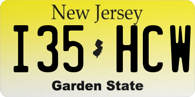 NJ license plate I35HCW