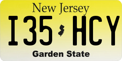NJ license plate I35HCY