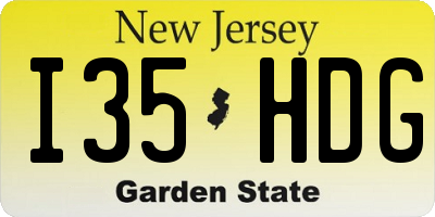NJ license plate I35HDG