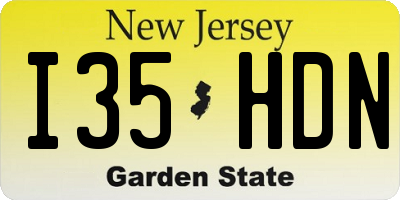 NJ license plate I35HDN