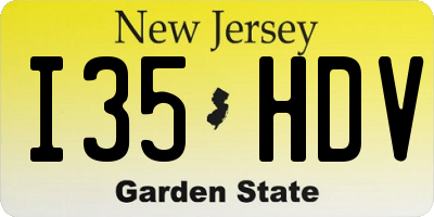 NJ license plate I35HDV