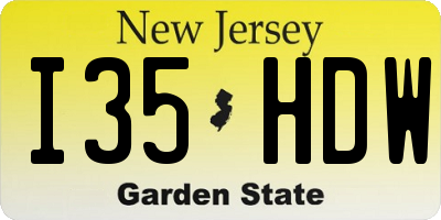 NJ license plate I35HDW
