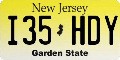 NJ license plate I35HDY