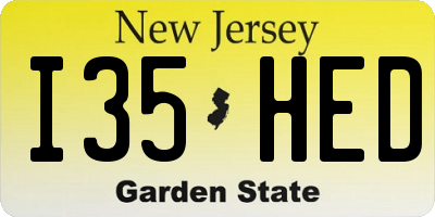 NJ license plate I35HED