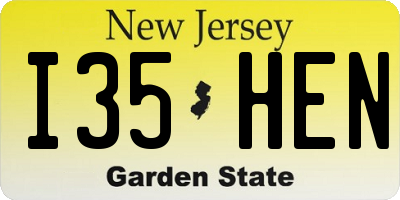 NJ license plate I35HEN