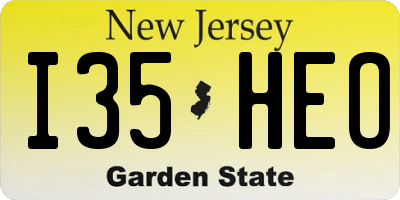 NJ license plate I35HEO