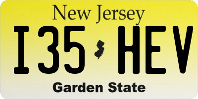 NJ license plate I35HEV