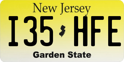NJ license plate I35HFE