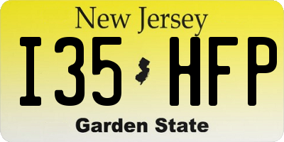 NJ license plate I35HFP