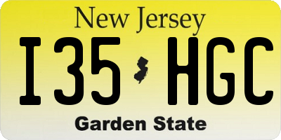 NJ license plate I35HGC