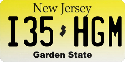 NJ license plate I35HGM