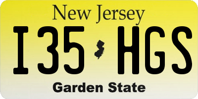 NJ license plate I35HGS