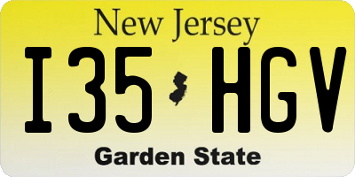 NJ license plate I35HGV