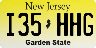 NJ license plate I35HHG