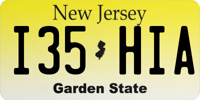 NJ license plate I35HIA
