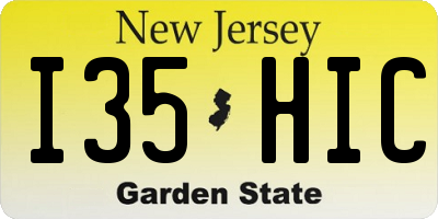 NJ license plate I35HIC