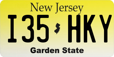 NJ license plate I35HKY