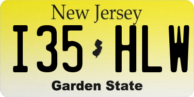 NJ license plate I35HLW