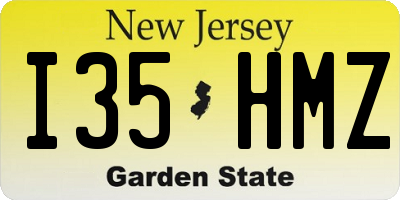 NJ license plate I35HMZ