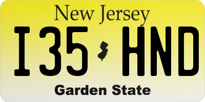 NJ license plate I35HND