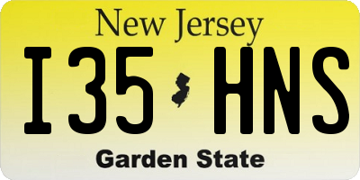 NJ license plate I35HNS