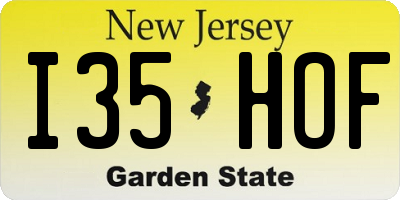 NJ license plate I35HOF
