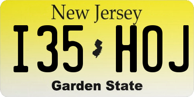 NJ license plate I35HOJ