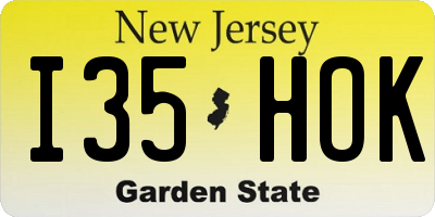 NJ license plate I35HOK