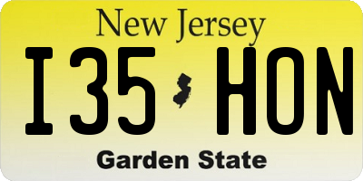 NJ license plate I35HON
