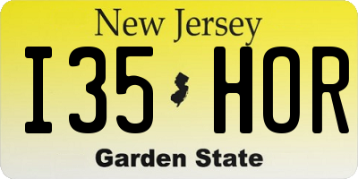 NJ license plate I35HOR