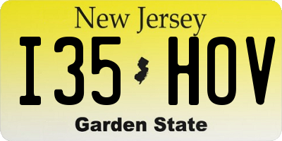 NJ license plate I35HOV