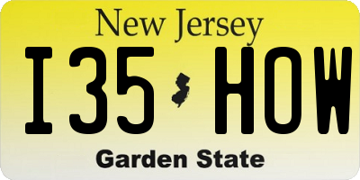 NJ license plate I35HOW