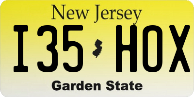 NJ license plate I35HOX